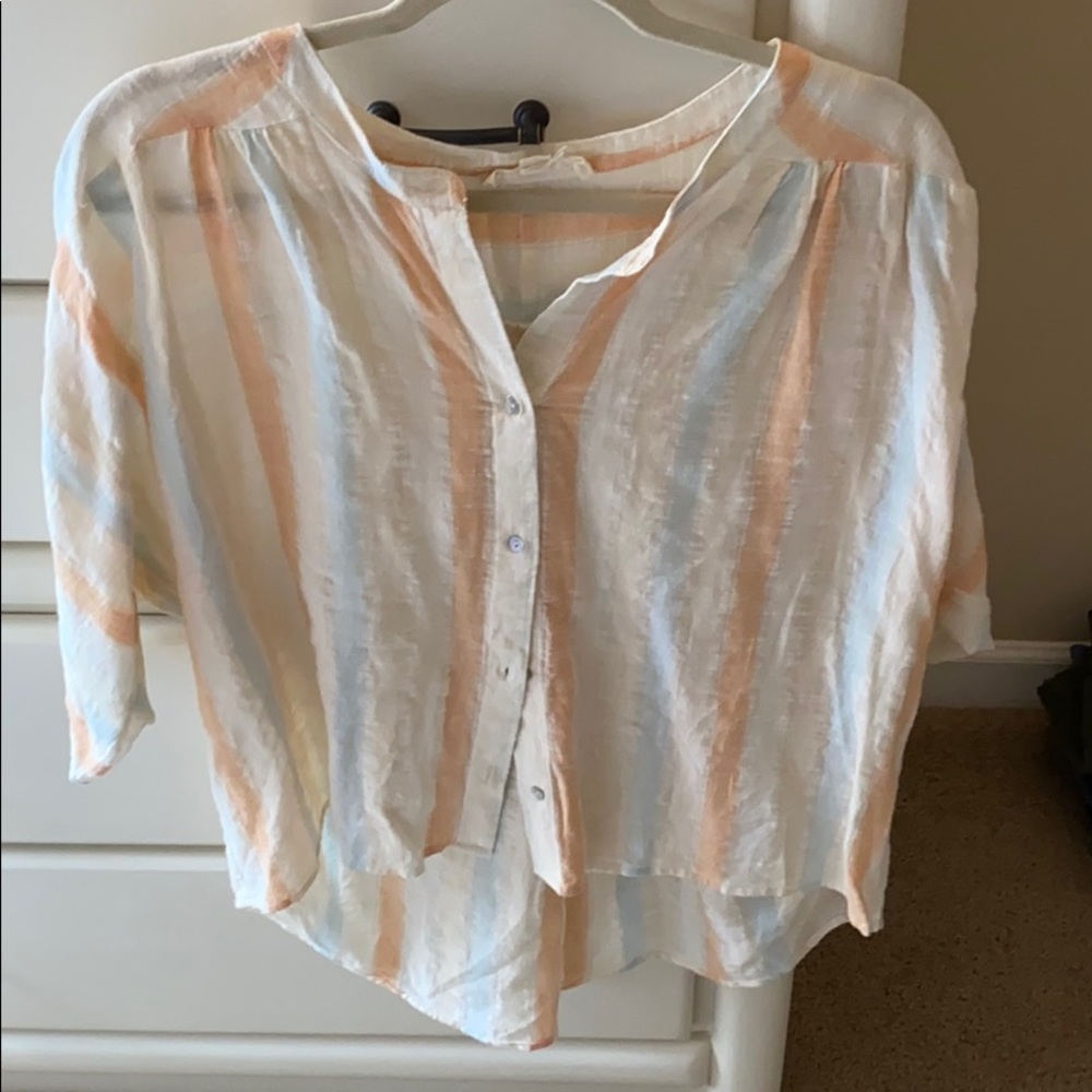 Lovestitch striped linen top